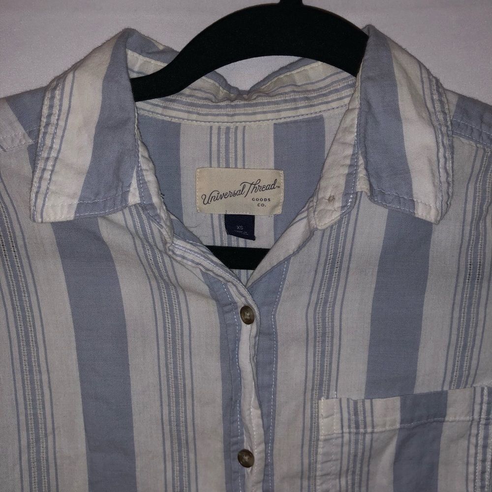 Universal Thread Blue & White Striped Button Down - Picture 7 of 10
